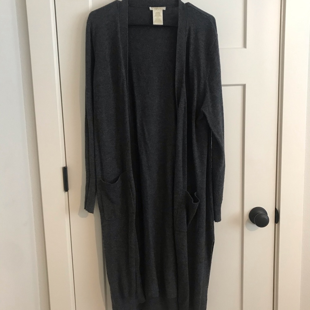 Dark grey duster cardigan